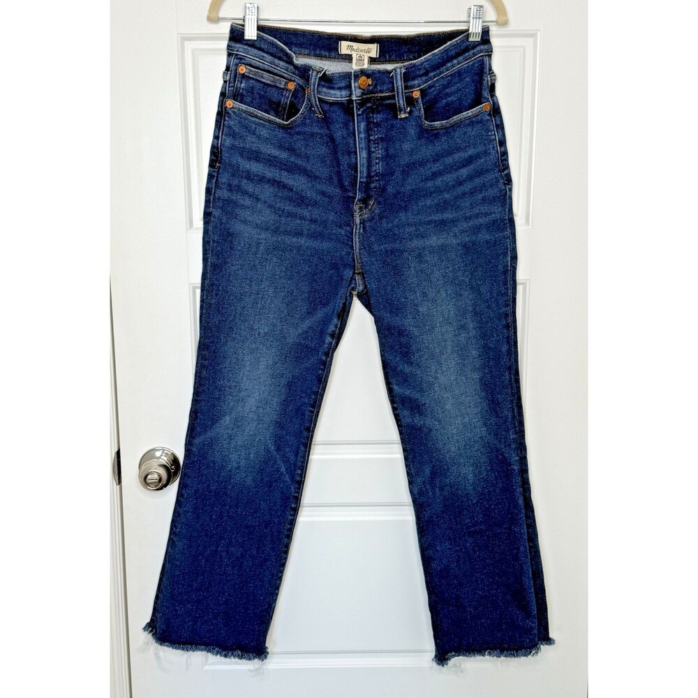 Madewell Jeans Women’s Size 29 Cali Demi Boot Denim Dark Wash Raw Hem Boho